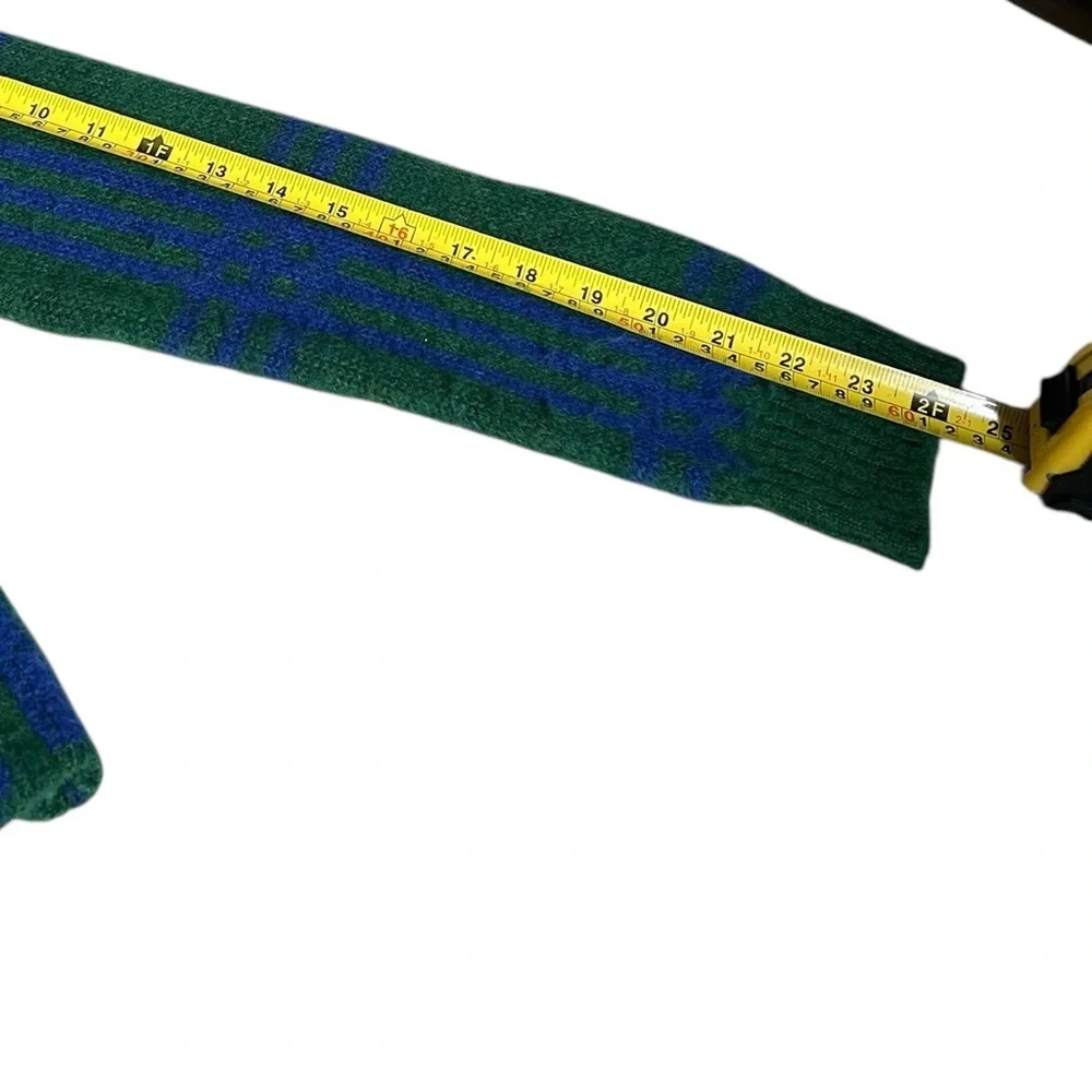 Simons Plaid Knit Button-Up Cardigan – Green & Blue. S/M - Picture 9 of 15